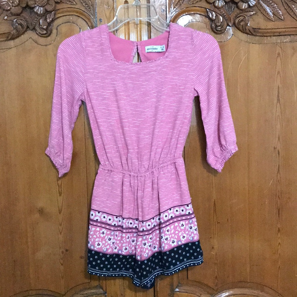 Girls Pink Patterned Romper
